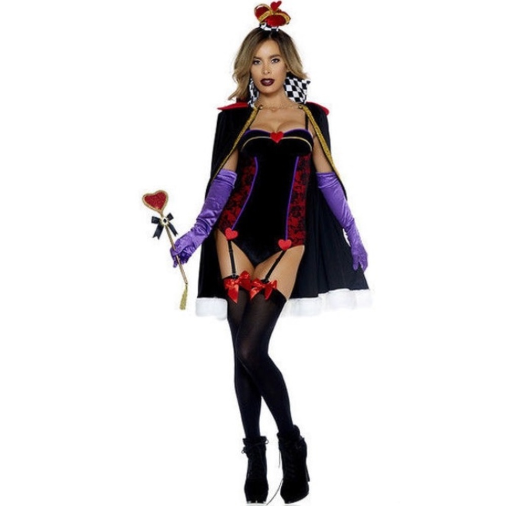 Forplay Queen of Hearts Costume in Black and Red
